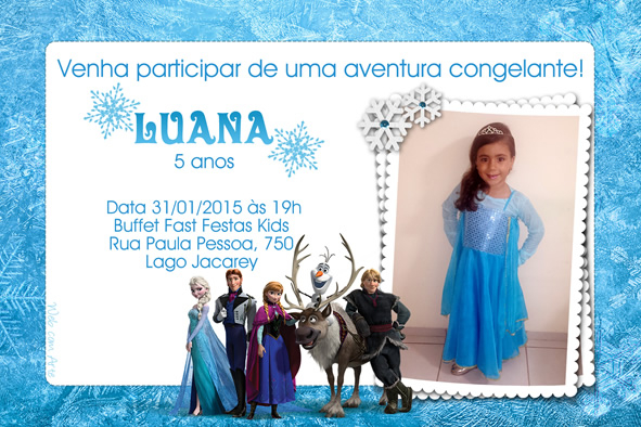 Convite de aniversário Frozen Fotomontagem